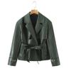 Neue PU-Leder Kurzjacke leichte Luxus Taille Temperament Lederjacke