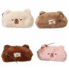 Large Capacity Capybara Pencil Case Zipper Stationery Bag Cute Plush Animal Pen Bag  Stationery