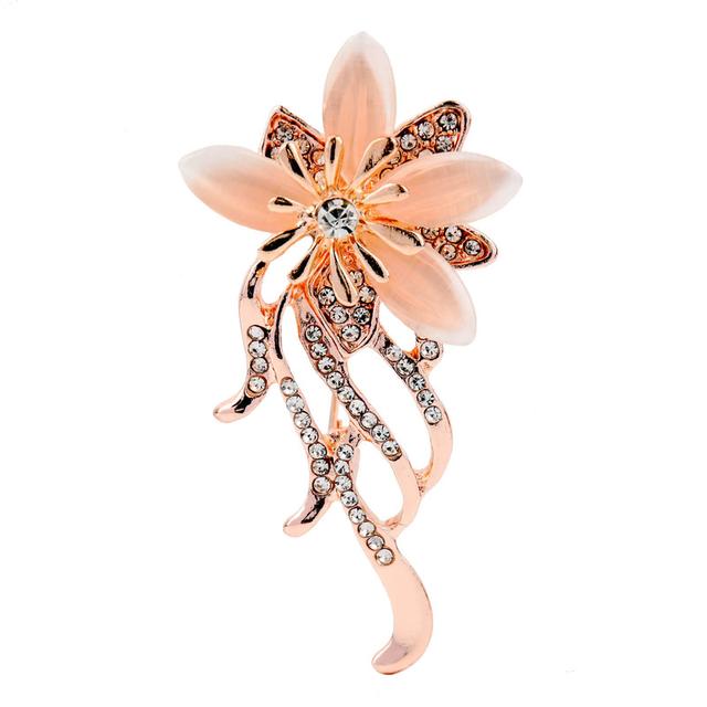 

Модная брошь-цветок опала для женщин, роскошная одежда, аксессуары, изысканный корсаж из циркона, ювелирные изделия в подарок