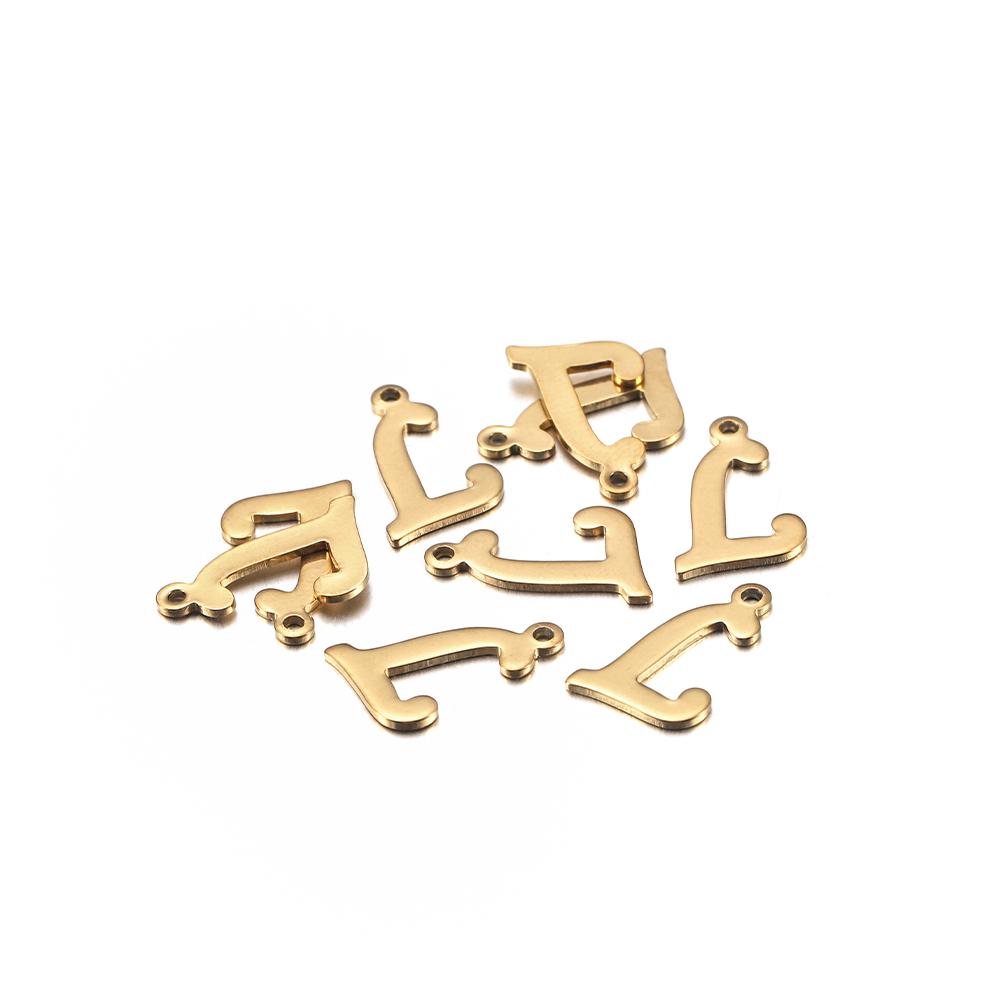 30Pcs Gold Color Stainless steel English Alphabet Letters Charms Pendants A-Z DIY Craft Bracelet Jewelry Making Accessories