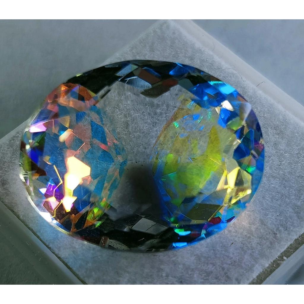 Fabulous Mystic Topaz Rainbow Color Natural Oval 20.90 Ct Certified Gemstone