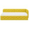 Corner Bed Frame Yellow 100 X 200 Cm Velvet