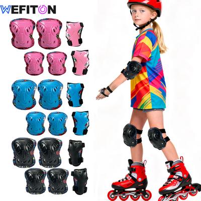 6 Stuks Kinder Knie Elleboog Pols Beschermers Beschermende Uitrusting Voor Skateboarden Rollerblade Scooter Multi Sport Pads