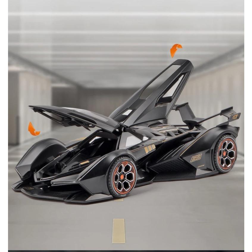 1/22 Lamborghini V12 GT Alloy Miniature Car Model Diecast Metal Scale Car Sound and Light Collection Childrens Toy Car Vehicles Gift