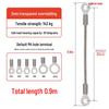 Transparent PVC Coated Stainless Steel Wire Rope with Fish Eye Terminal, 1.5mm~3mm Thick Anti-Fall Lighting Hanging Rope.