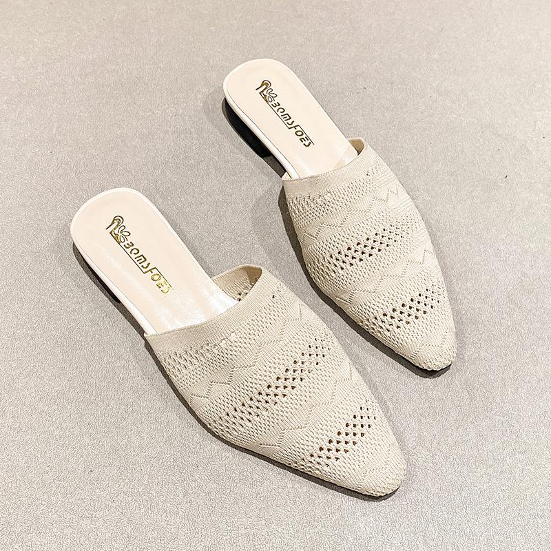 

Модная женская обувь Уличная мода Женские тапочки Женский квадратный носок Неглубокий Низкий каблук Повседневная обувь Удобные сандалии Шлепанцы 42 бежевый