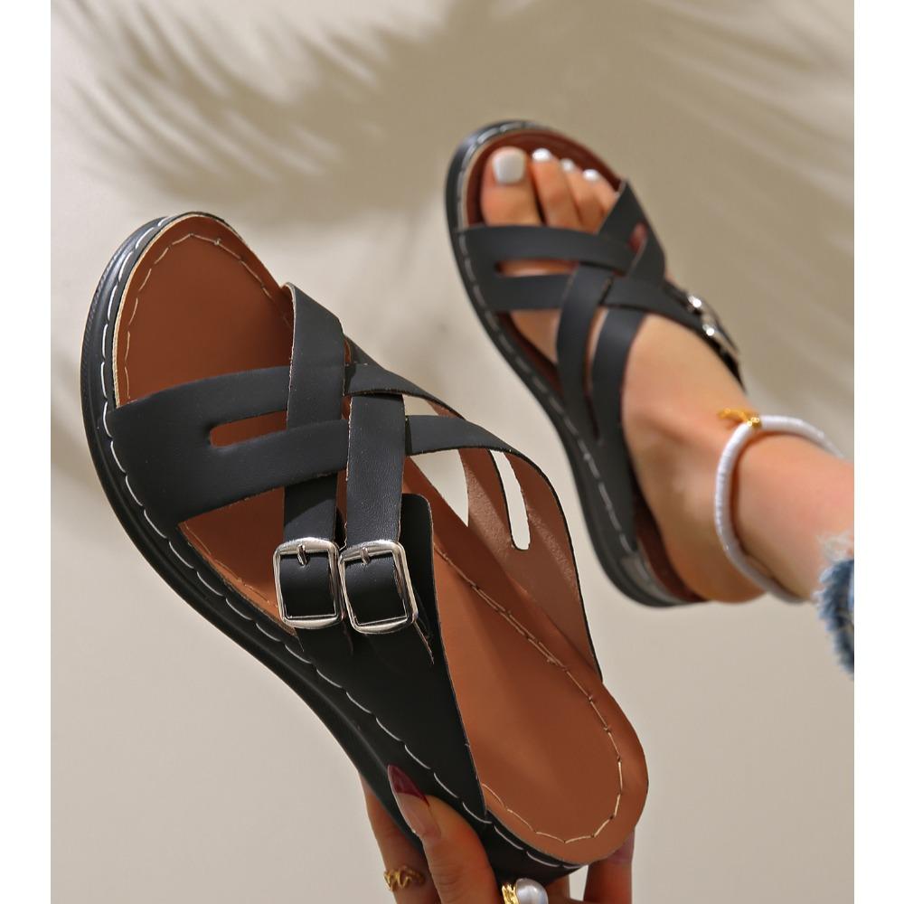New Women Slippers Lightweight Comfortable Wedge Sandals Open Toe Anti-Slip Slippers Casual Female Platform Retro Shoes Slides