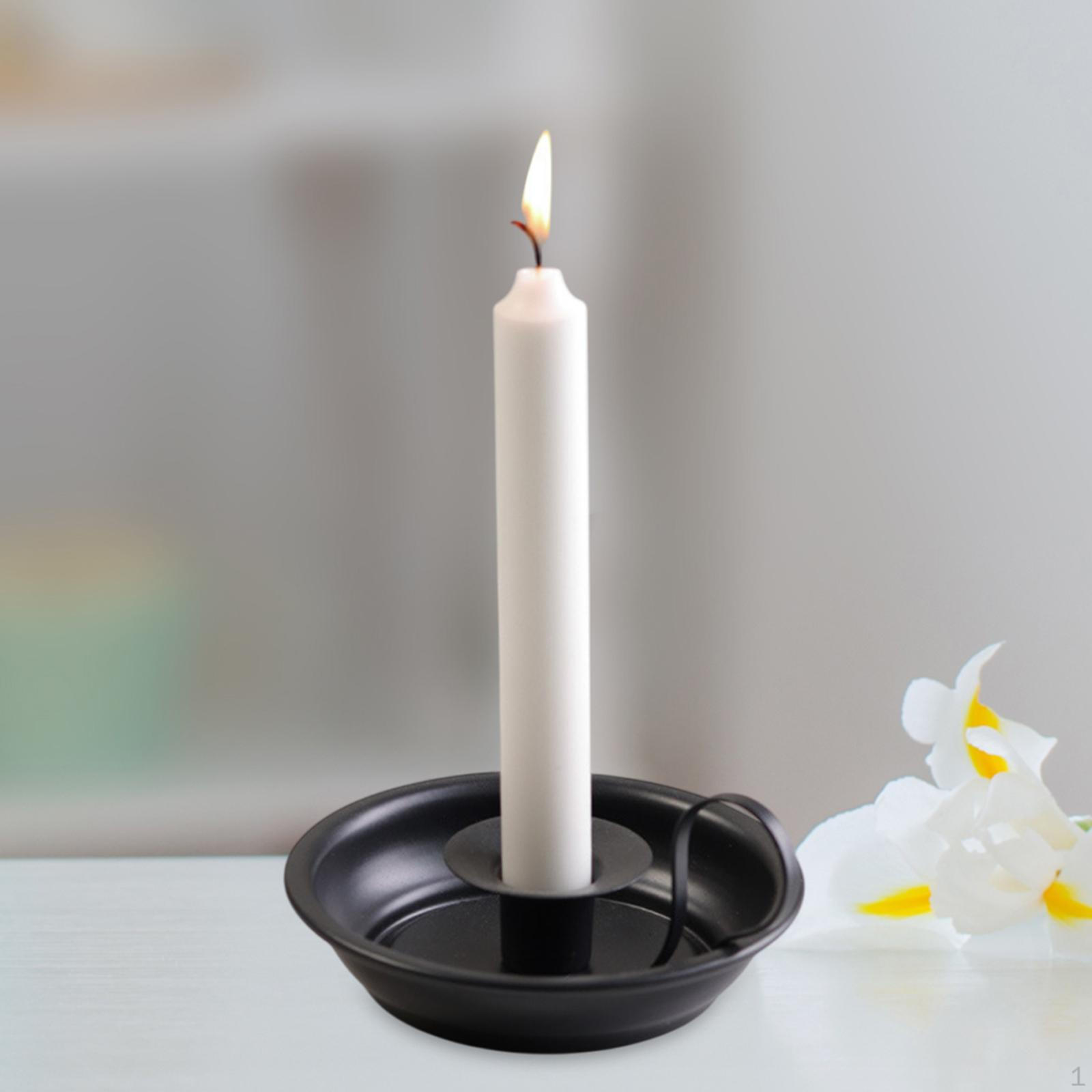Handheld Taper Candle Holder Stick Retro European Style Metal Ornament Pedestal