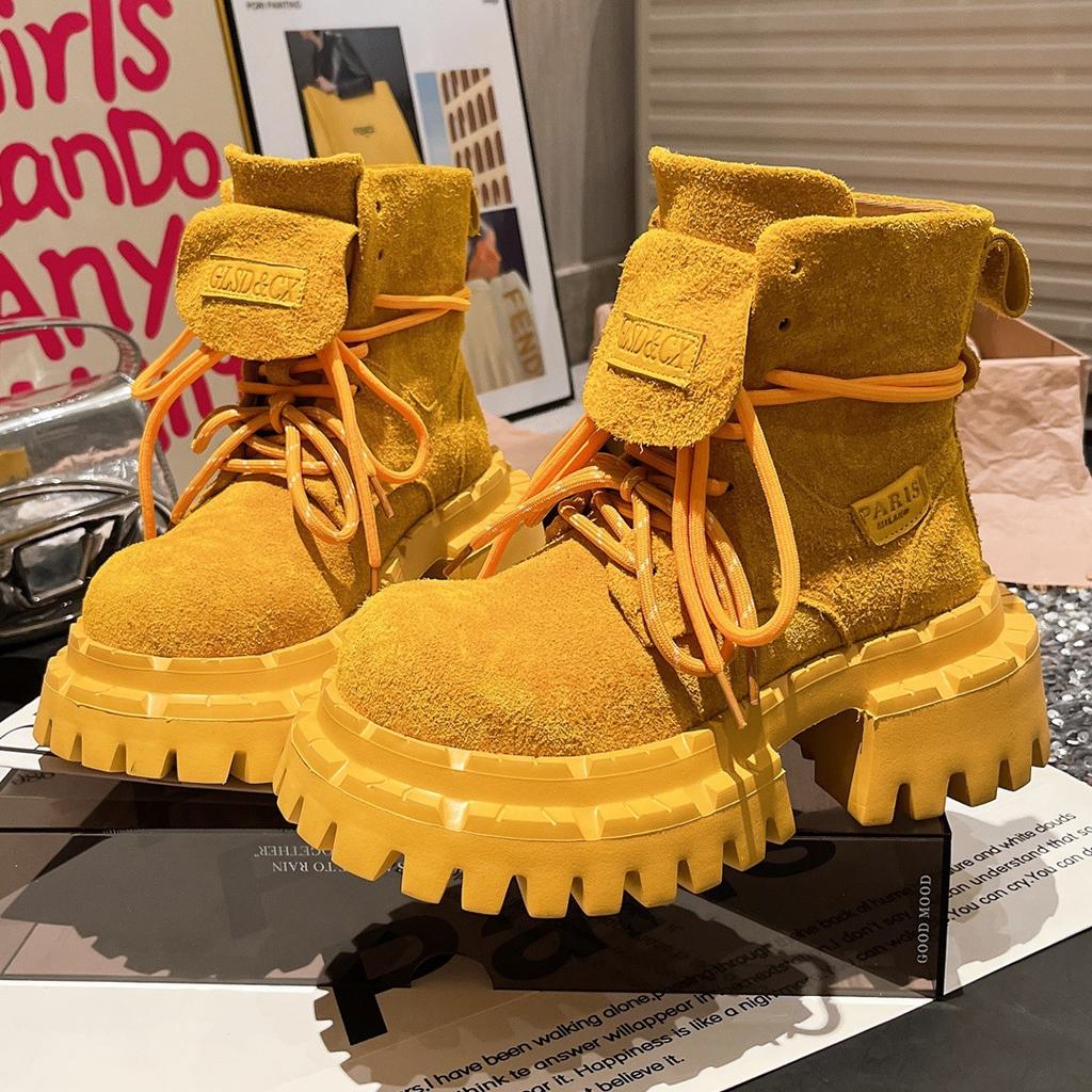 Martin Boots Big Head Matte 2025 Popular Candy Color Locomotive Boots Short Boots Handsome Tooling Babes Flat Shoes Women's Shoes