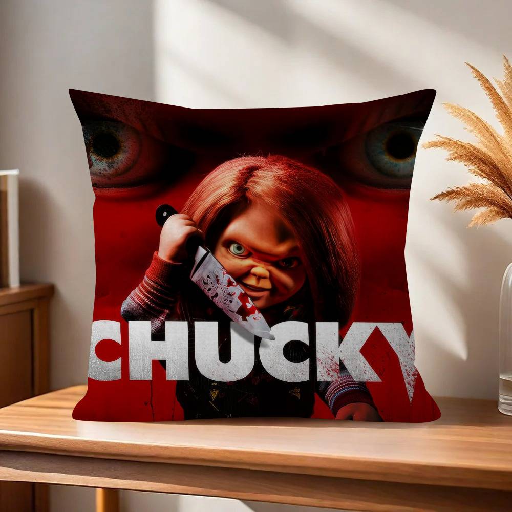 Classic Chucky Horror Movie   Pillow Cover for Bedroom Room and Living Room Sofa Decorative Cushion Cover