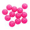 12PCS 74mm 40 Holes Pickleballs PE Plastic High Elasticity Pickleball Outdoor Hole Balls Pink