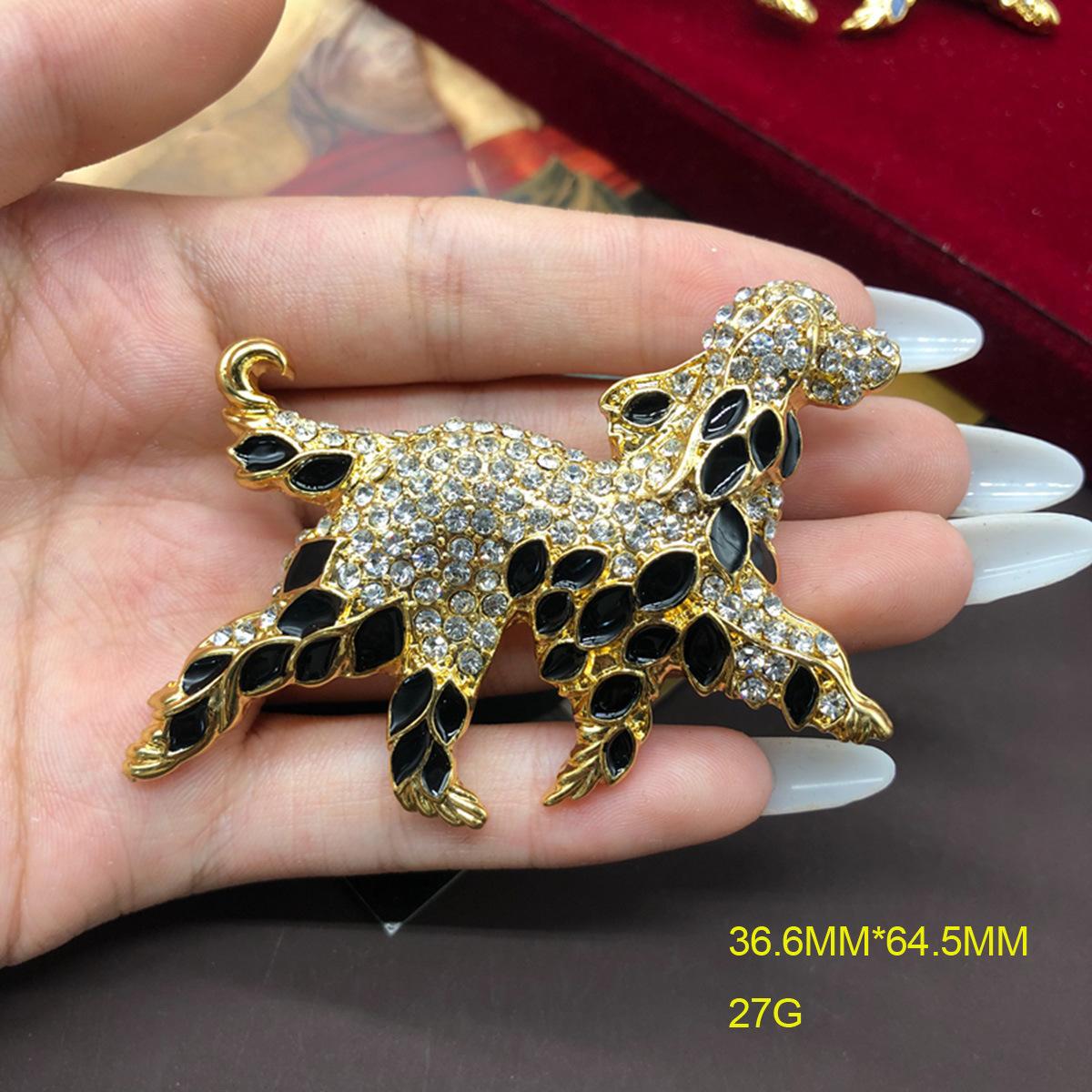 

Французский гонконгский стиль средневековой моды дизайн ниши булавки аксессуары щенок с бриллиантовой эмалевой глазурью брошь