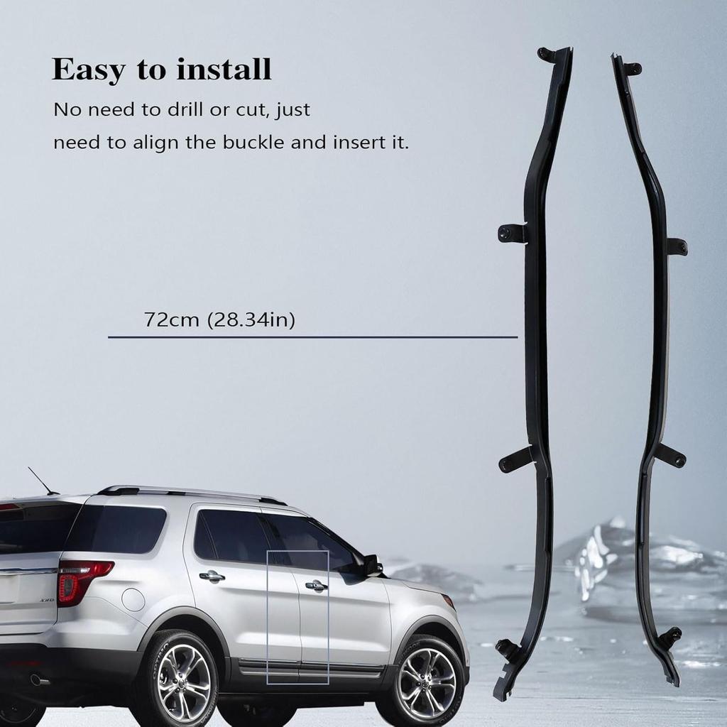 NLQR Pair LH& RH Rear Door Front Weatherstrip Seal Compatible with Ford Explorer 2011-2019 Replace BB5Z7825324B BB5Z7825325B Left Driver and Right