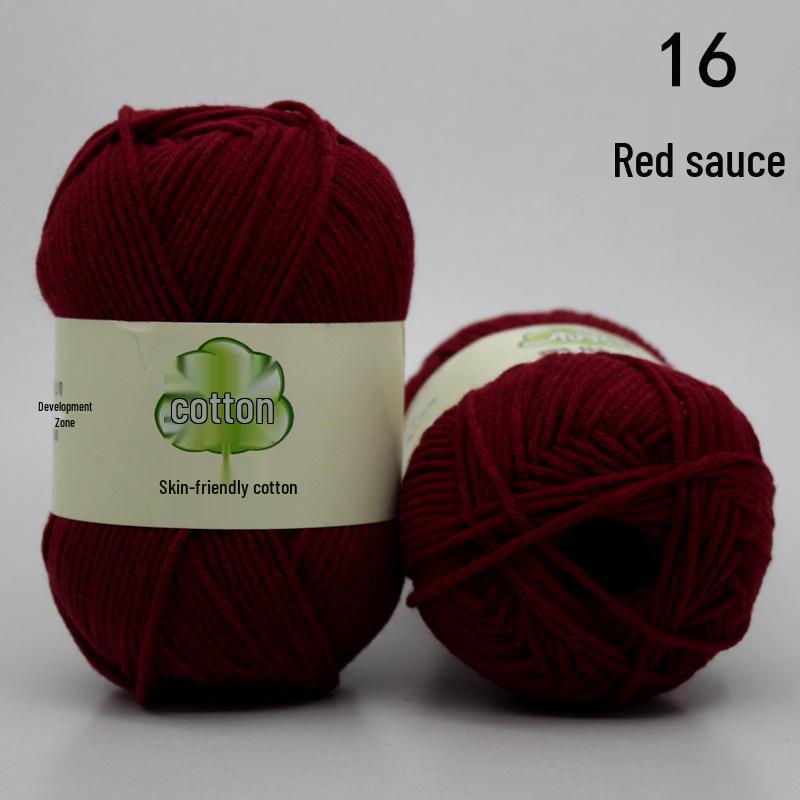 Combed 5-Ply Milk Cotton Yarn for DIY Knitting & Crochet - Medium-Thick Scarf & Blanket Material Pack