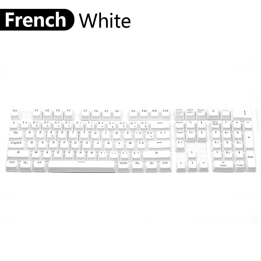 104 Pcs Universal Mechanical Keyboard Keycaps ABS OEM Height Backlit Portuguese Arabic Spanish French German For  Gaming Office
