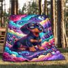 1pc Dachshund FantasyOutdoor Blanket, Soft And Comfortable Blanket, Casual Warm Outdoor Blanket, Good Birthday Gift yy260328067