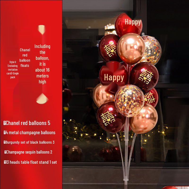 Romantisches Hochzeitszimmer Boden- und Tischballondekorationsset