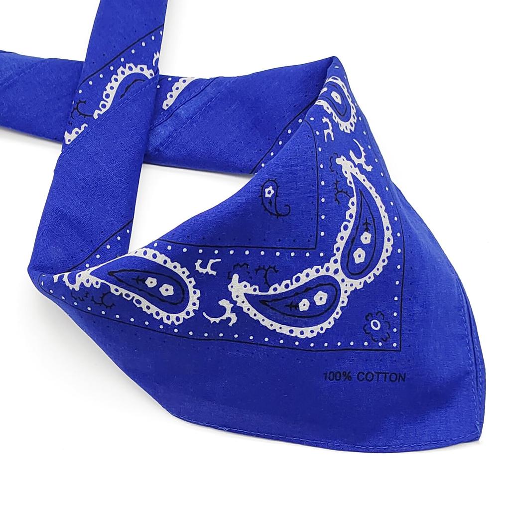 kakatrend Bandana Blue Paisley Adult 100% Cotton Stylish Handkerchief Bandana Cotton Men's Unisex Large 55cm x 55cm