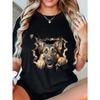 Oversized T Shirt Black German Shepherd Dog Breakthrough Print Casual Wear For Women And Men Streetwear Fashion Statement Piece
