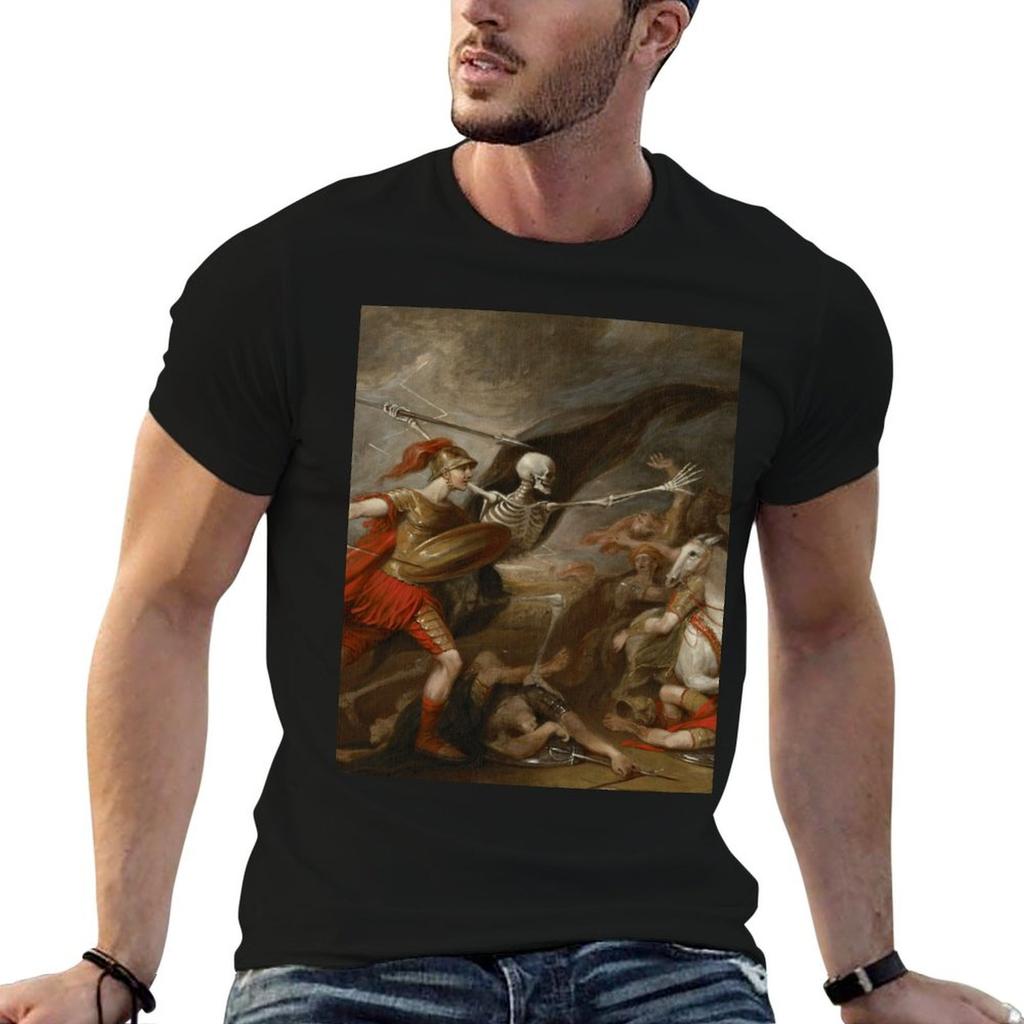 Joshua At the Battle of Ai Attended by Death by John Trunbul T-Shirt UV Sun Protection Tee Shir