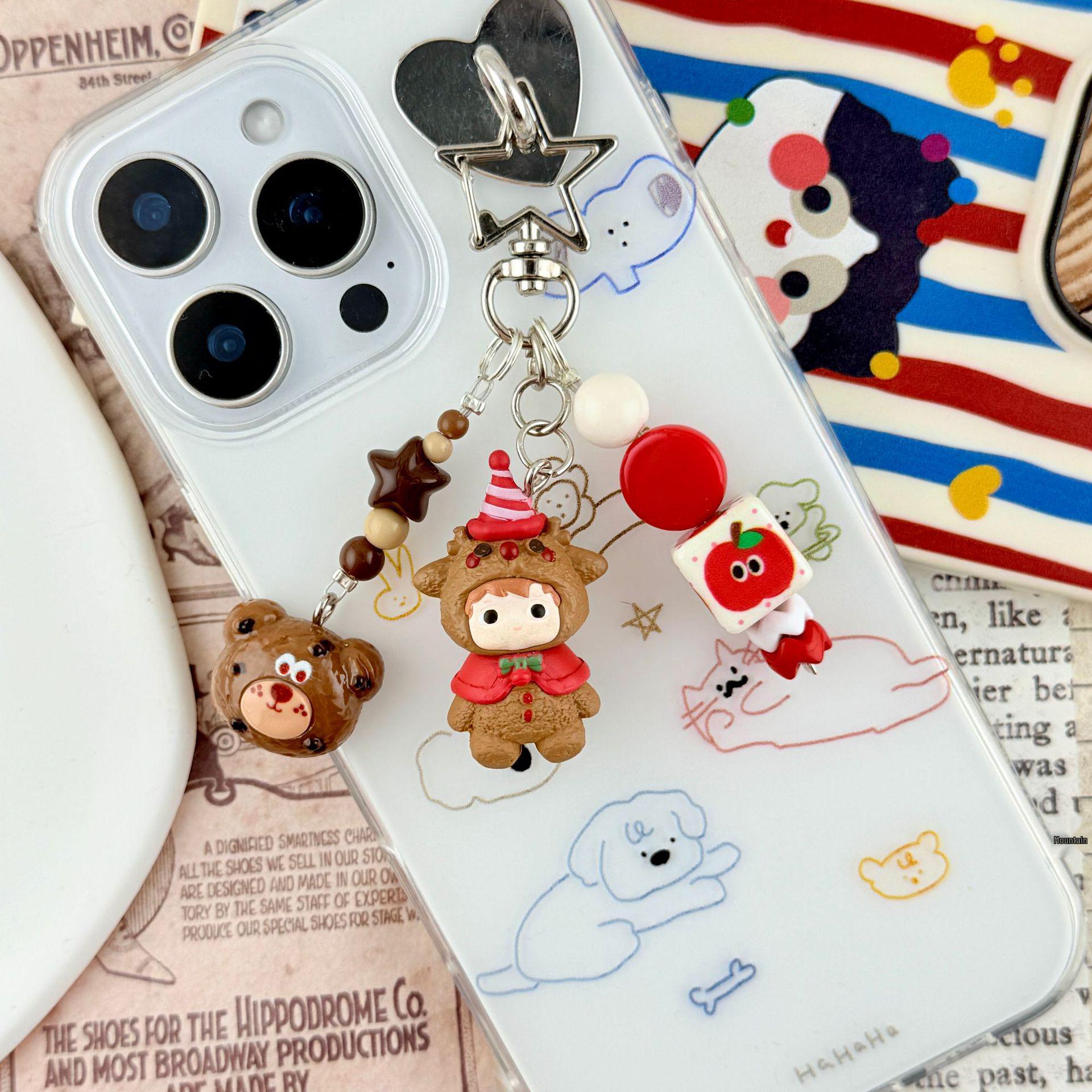 Custom Reindeer Doll Keychain – Trendy Christmas Pendant for Couples & Friends