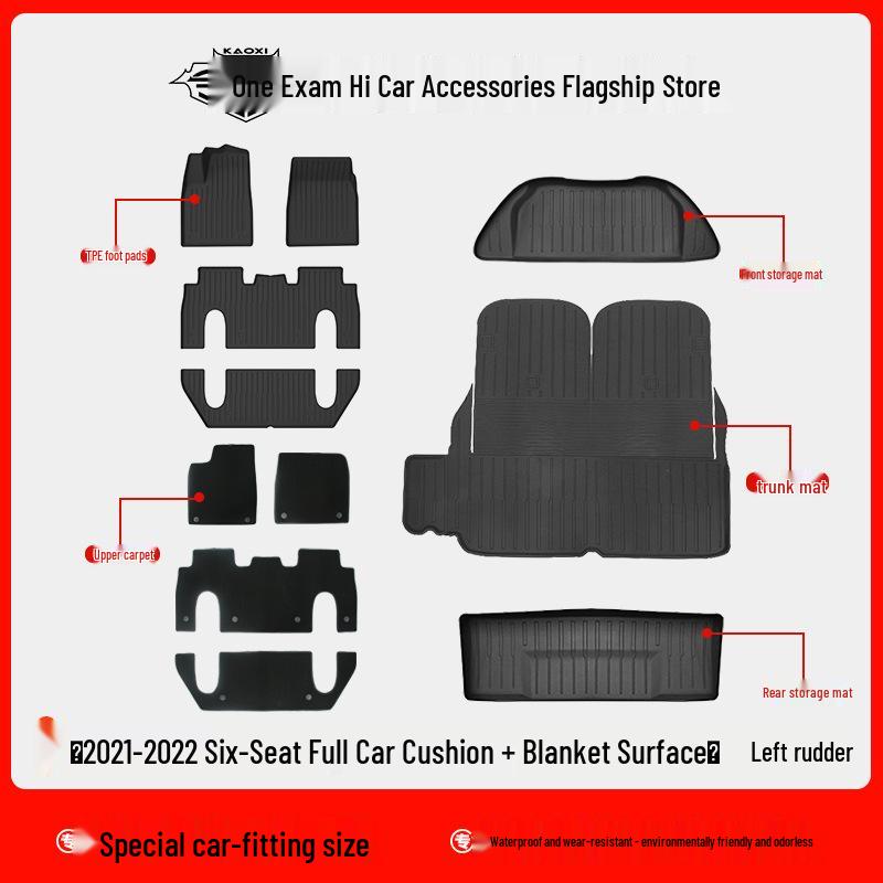 Waterproof TPE Floor & Trunk Mats for 2022 Tesla Model X (LHD & RHD)