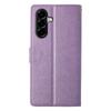 For Samsung Galaxy A36 5G Wallet Case Butterfly Floral Imprint PU Leather Phone Cover with Wrist Strap