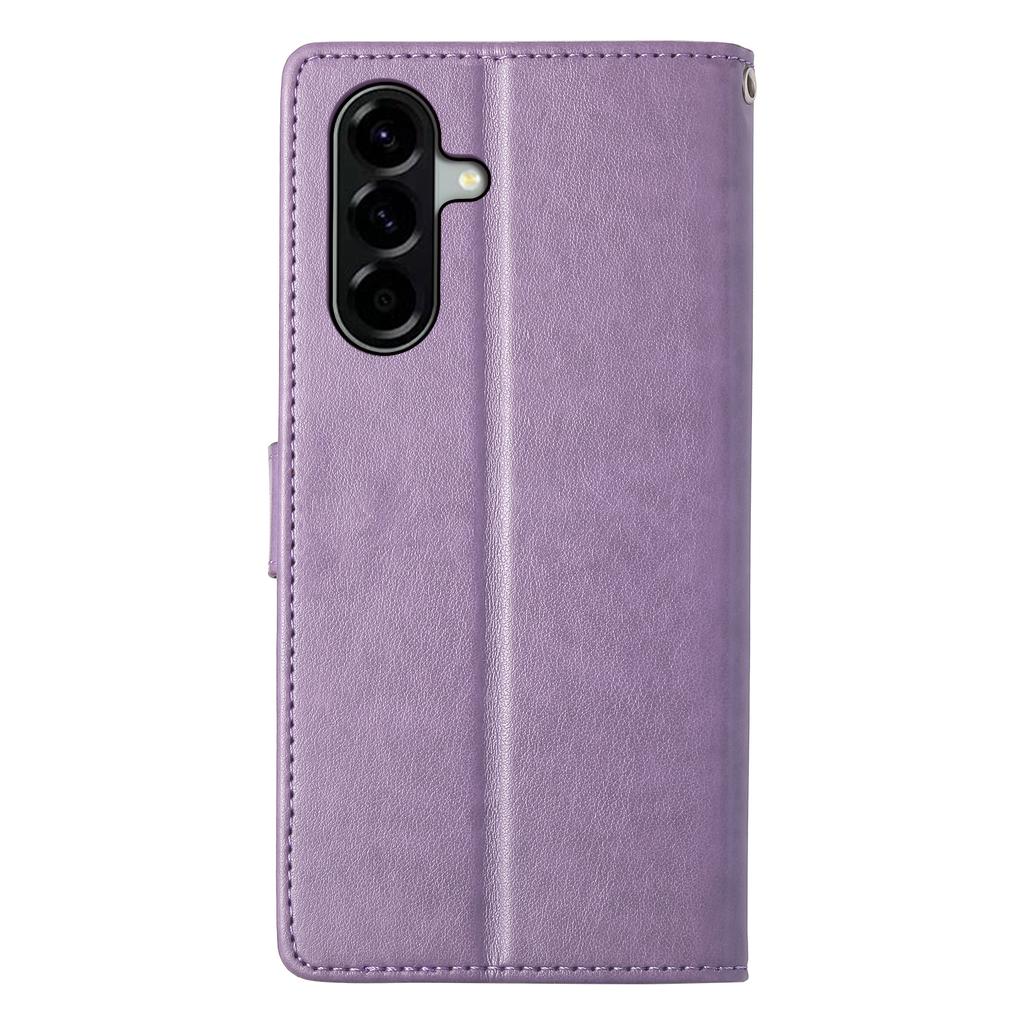 For Samsung Galaxy A36 5G Wallet Case Butterfly Floral Imprint PU Leather Phone Cover with Wrist Strap