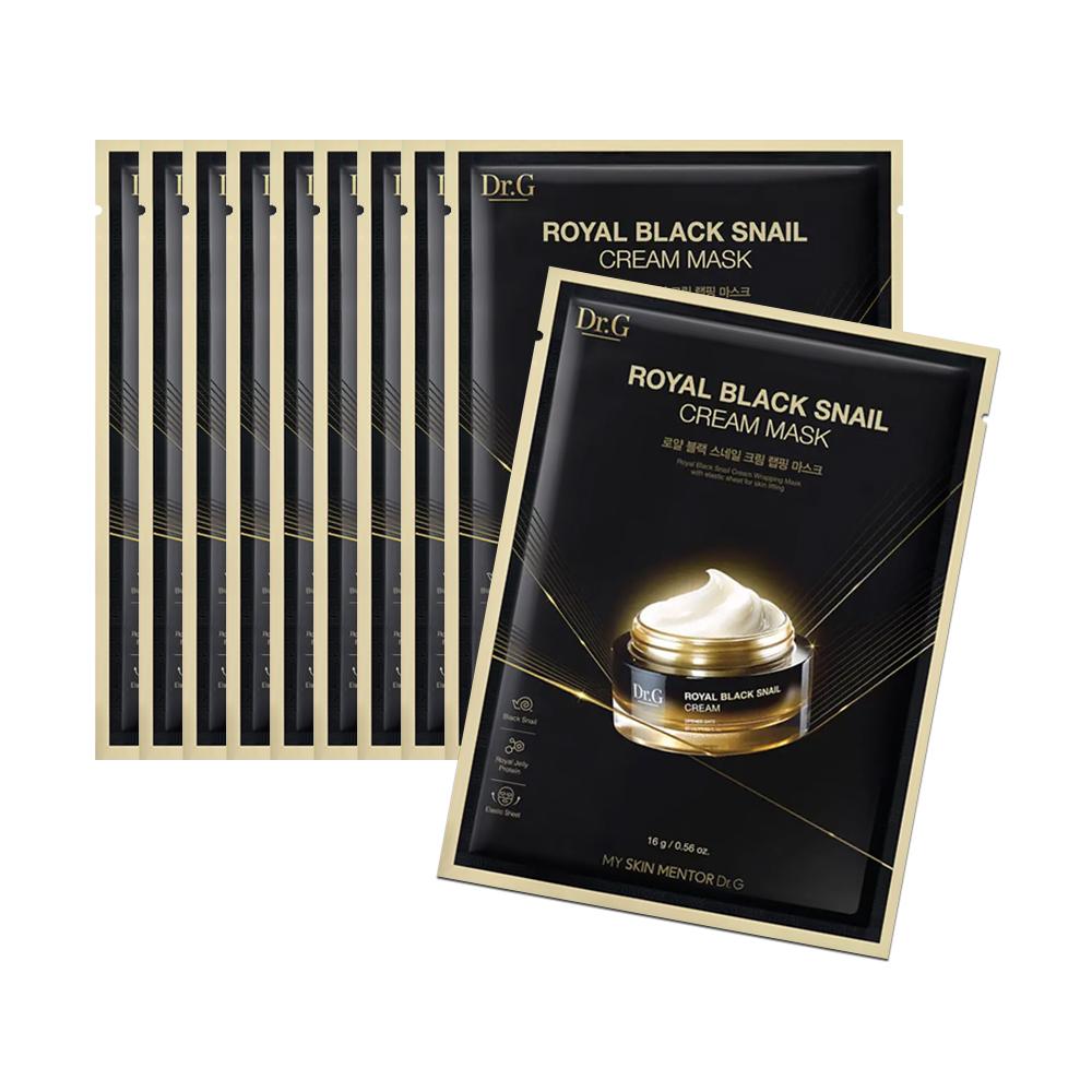 Dr.G Royal Black Snail Cream Mask 16g × 10 Sheets Set 10 Sheets