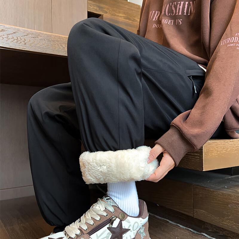 Jeanswest Men's Winter Outdoor Fleece Lined Drawstring Cuffed Pants