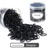 High-Elastic Black Hair Ties: Thin, Disposable Rubber Bands for Small Hair Styles