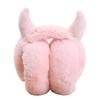 Adjustable Earmuffs Foldable Gifts Winter Girls Earmuffs Kids Plush Winter Outdoor Ear Warmers With Horns Christmas