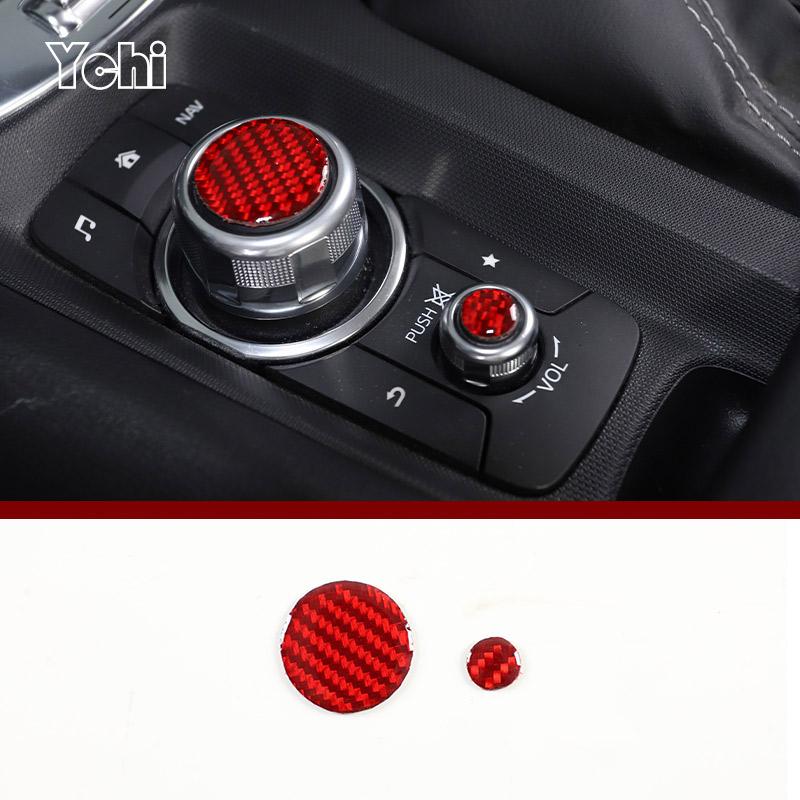 Red Soft Carbon Fiber For Mazda MX-5 NC 202016-2026 Car Center Control Interior Sticker Car Modification Accessories