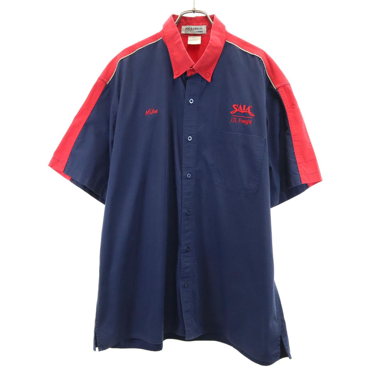 

DOC&AMELIA Five-quarter sleeve Button down Work shirt XL Navy Corporate Men s Used