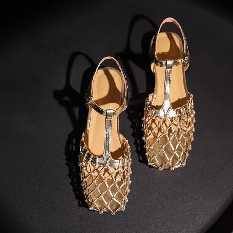 Fashion Women's Sandals Designer Flats Elegant Fashion Summer Woman Shoes 2025 Casual Dress Luxury Slippers New Classic Ladies Shoes