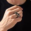 Modischer Einzigartiger Zigarettenanzünder-förmiger Ring für Männer, Silberfarbener Edelstahl Dicker Ring Vintage Punk Schmuck Geschenk