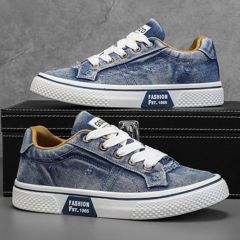 Luxury Men'S Shoes Retro Breathable Canvas Shoes Non Slip Wear Resistant Soft Sole Casual Shoe High Quality Lace Up Men Sneakers