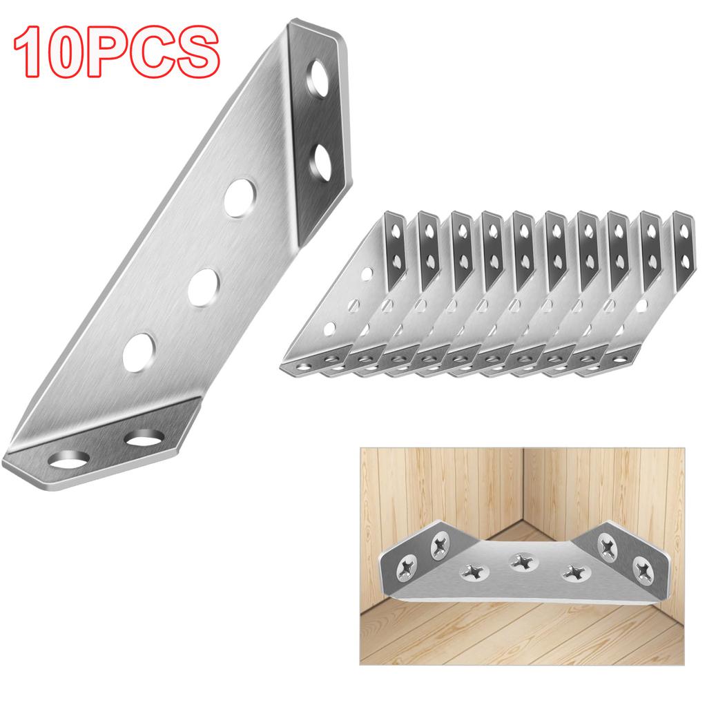 20/40pcs Stainless Steel Angle Bracket Universal Furniture Right Angle Fixed Bracket Cabinet Trapezoidal Layer Board Connector