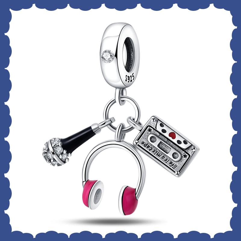 Sell New Copper Music Series Guitar Violin Charm Beads Fit Brand Original Bracelet Diy Fine Jewelry Making