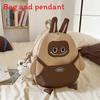 Rabbit Cute Cartoon Pattern Student Backpack With Pendant For Going Out
