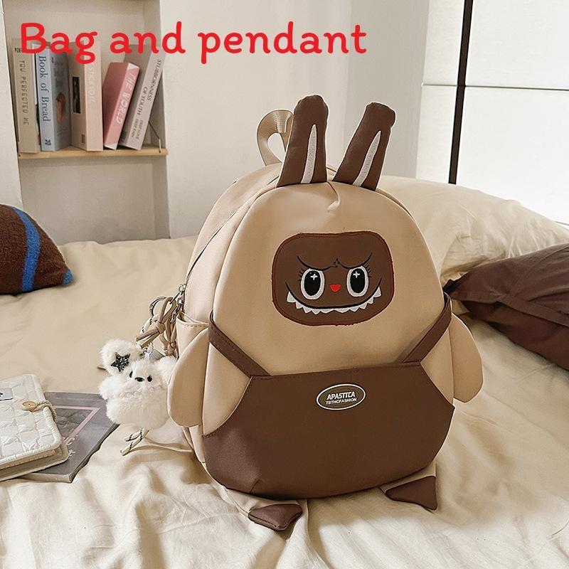 Rabbit Cute Cartoon Pattern Student Backpack With Pendant For Going Out