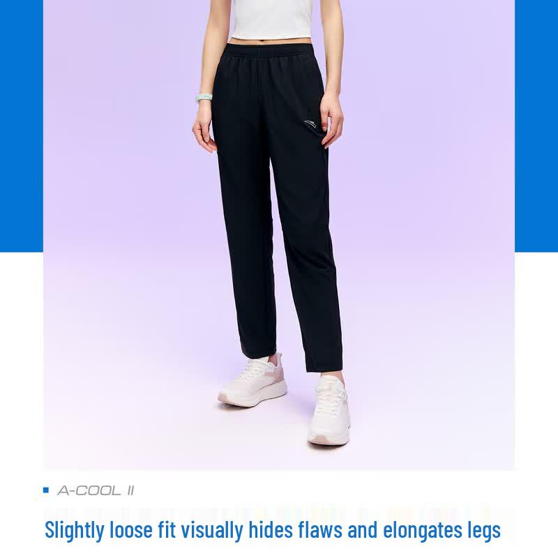 Anta Women's Summer Quick-Dry Straight-Leg Cropped Training Pants
