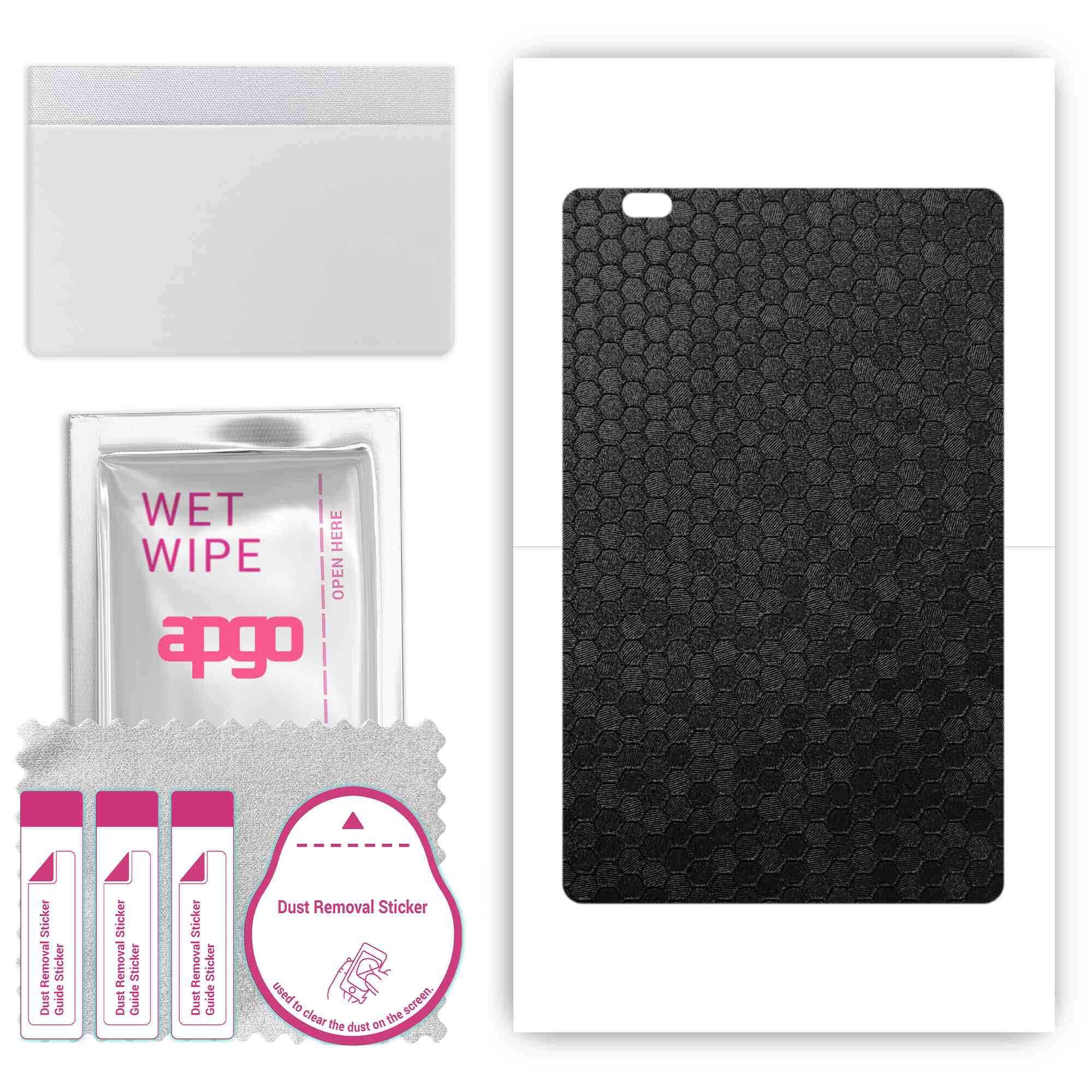 

apgo skin sticker film foil vinyl for the BACK compatible with Teclast P10HD, scratch-resistant, easy to install - Black Honeycomb