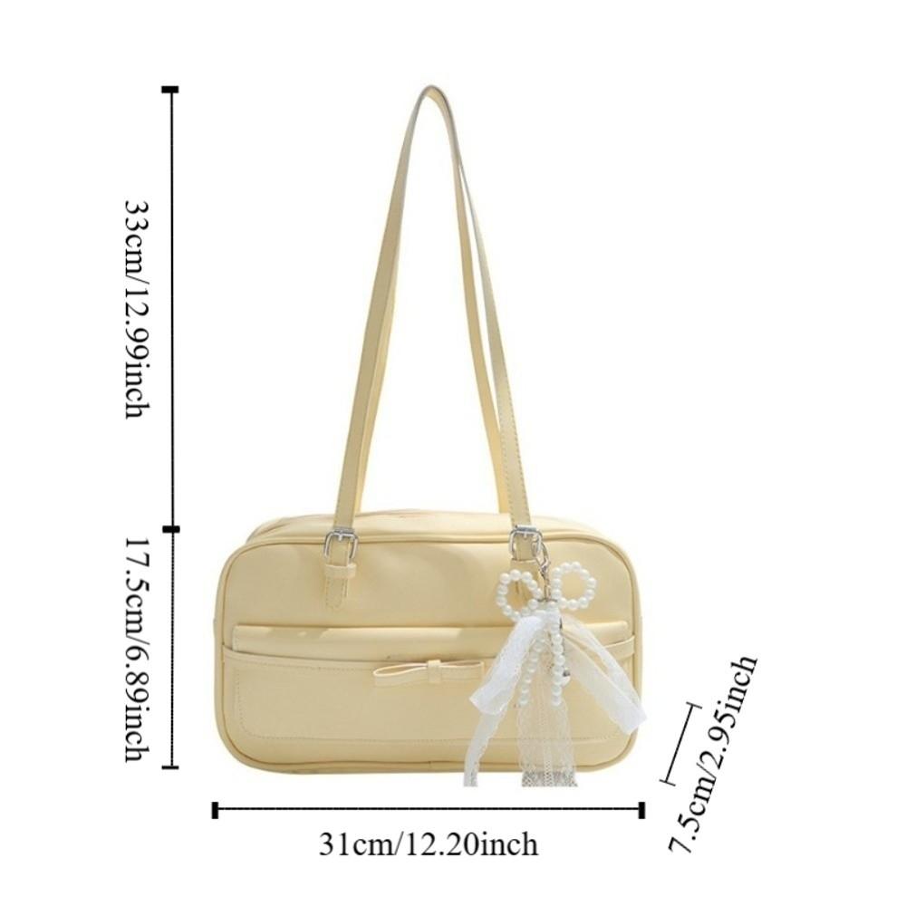 Sweet Bow Shoulder Bags Adjustable Cute Underarm Bag Versatile Korean Boston Pillow Bag Outings