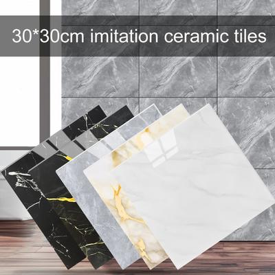 12/1PCS 3D Imitation Tile Wall Stickers Self-adhesive Wall Decor Bathroom Floor Waterproof Moisture-proof Kitchen Wallpaper