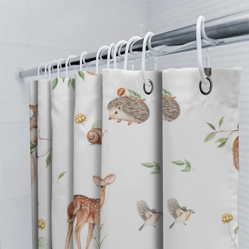 Exotic Floral Shower Curtain 3D Printed Fabric Bathroom Decor Set With Hooks For Home Decoration