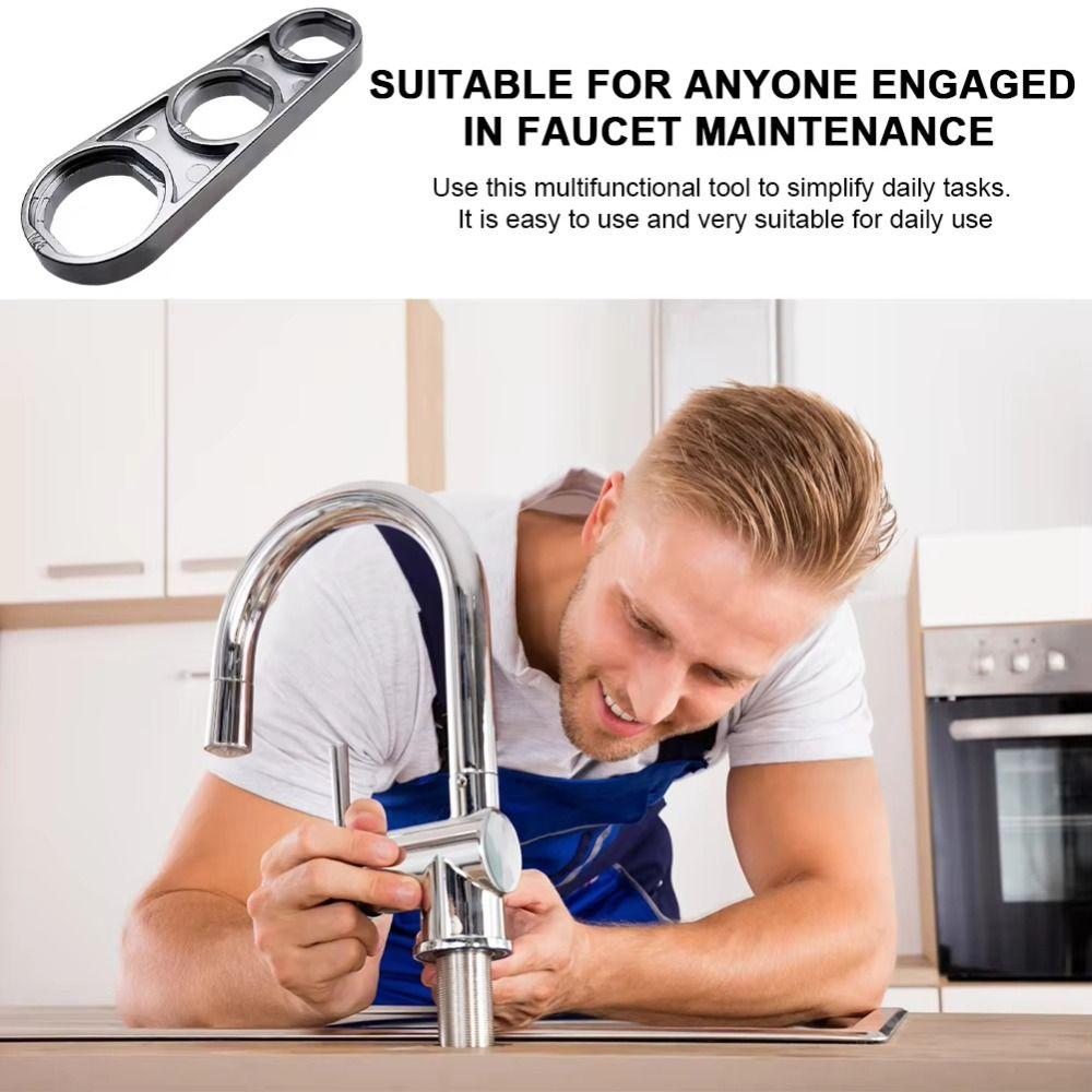 Portable 2 In 1 Faucet Aerator Wrench Water Flows Adjusting Universal Faucets Maintaining Tools Disassembly Spanner