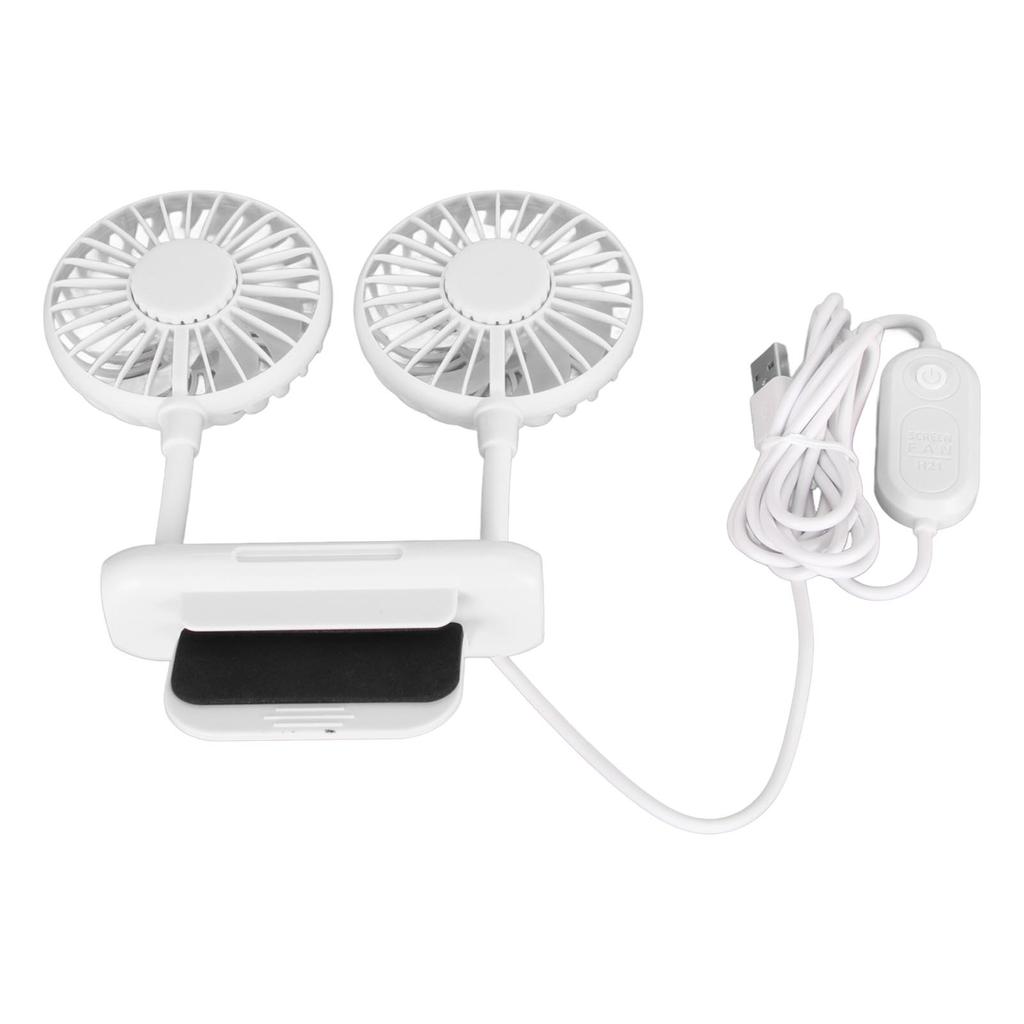 Monitor Fan 2 Heads 3 Speed Modes 6.6ft USB Cable Noiseless Space Saving Clip On Computer Fan for Family Office