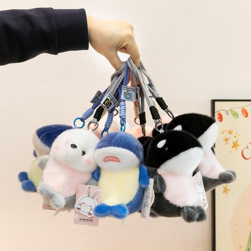 Popular Latest Marine Ally Pendant Series Cute Killer Whale Shark Bag Pendant Seal Decoration Figurine Doll Keychain Present