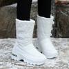 Fashion Women's Boots Anti-slip Waterproof Winter Snow Boots Outdoor Thick Bottom Winter Shoes Thick Plush Medium Boots Platform Boots